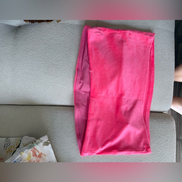 Aerie pink strapless velour tube top crop top in pink M - Picture 5 of 6